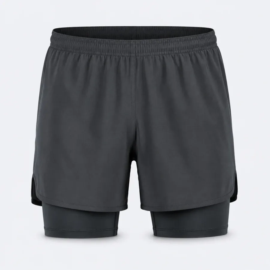 Shorts Treino 2 em 1 Grafite