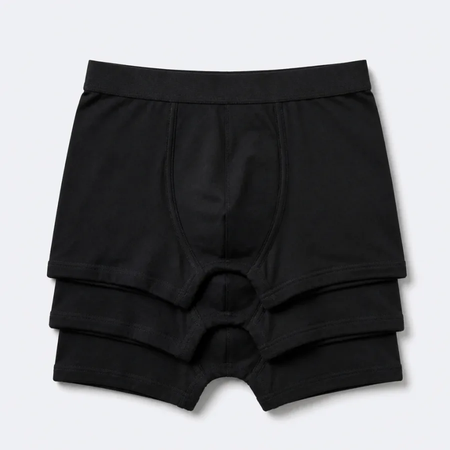 Kit 3 Cuecas Boxer Algodão Preto