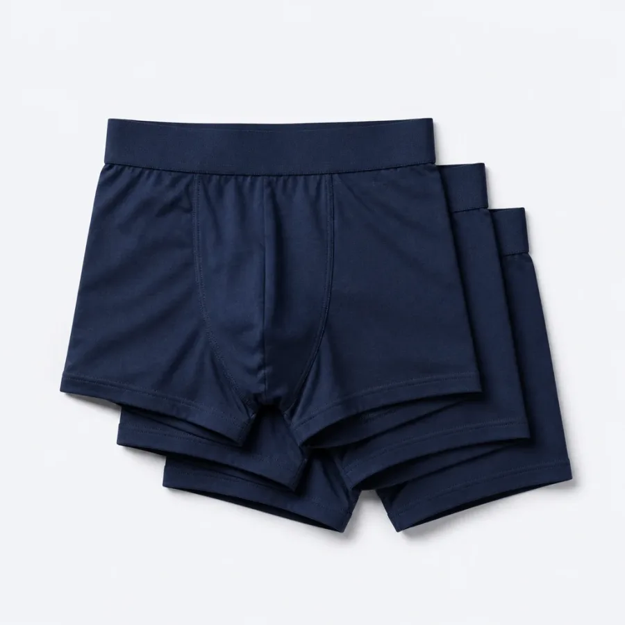 Kit 3 Cuecas Boxer Algodão Azul-marinho