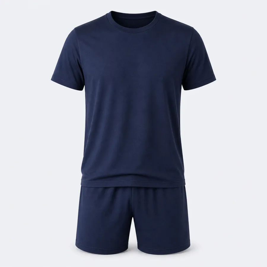 Pijama Curto Malha Azul-marinho