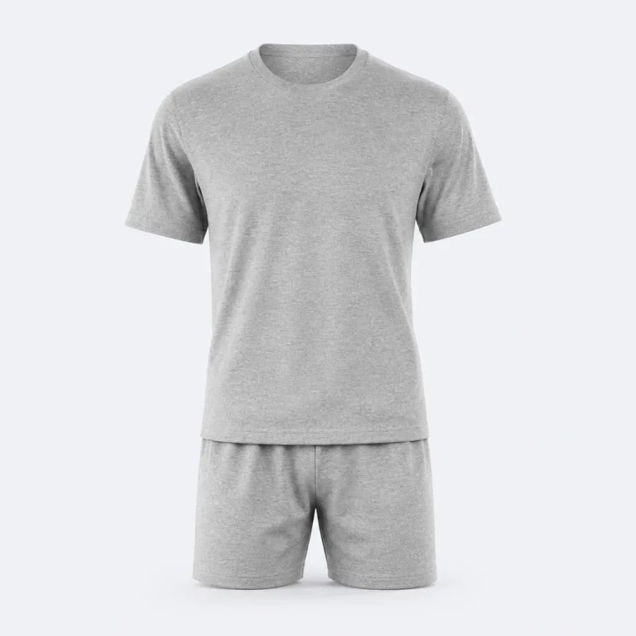 Pijama Curto Malha Cinza mescla