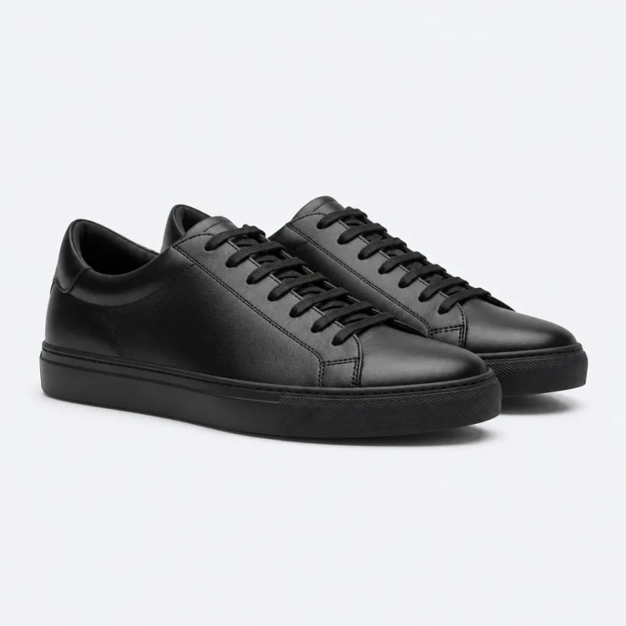 Tênis Couro Minimal Preto