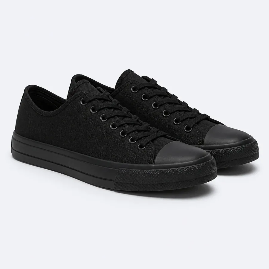 Tênis Lona Cano Baixo Preto